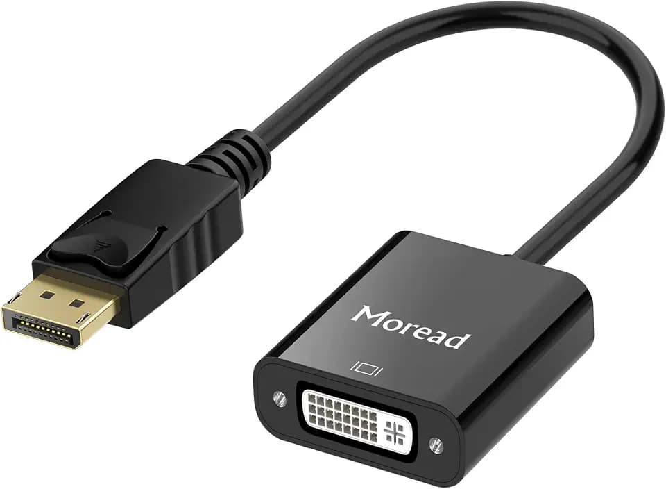 Moread DisplayPort to DVI Adapter, Male to Female, Black