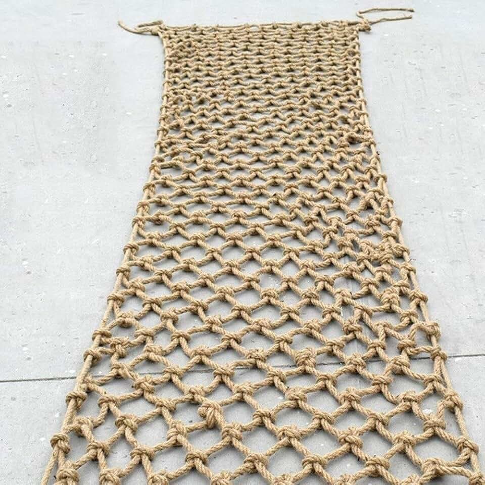 Dekoratives Seilnetz für Drinnen oder Draußen, Sicherheit Schutzhanfseil Net - Kinderbalkongeländer Geländer Baby Treppe Schutznetz Indoor-Spielplatz Fracht Anhänger (Größe: 6 Mm Seil, 10 cm-Loch)