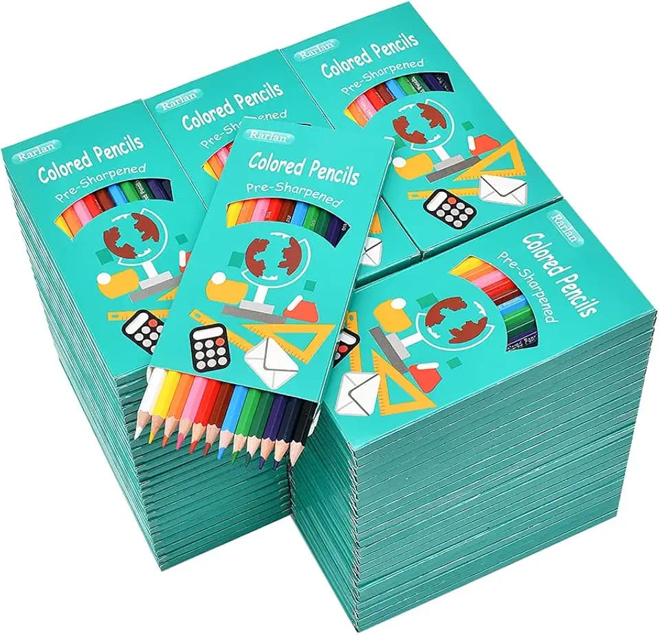 Rarlan Colored Pencils Bulk, 12 Assorted Colors, Pack of 96, 1152 Count