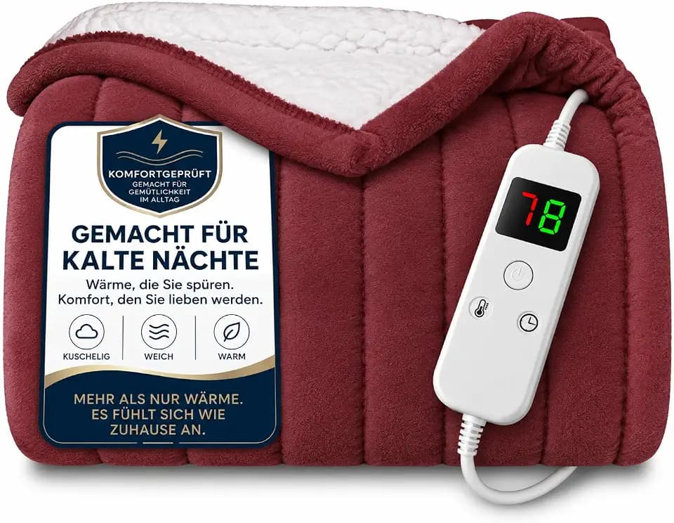 L'AGRATY Heizdecke 130x160cm, Überhitzungsschutz 6 Stufen Timer Waschbar