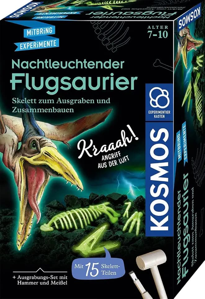 Kosmos Nachtleuchtender Flugsaurier, Skelett zum Ausgraben & Zusammenbauen