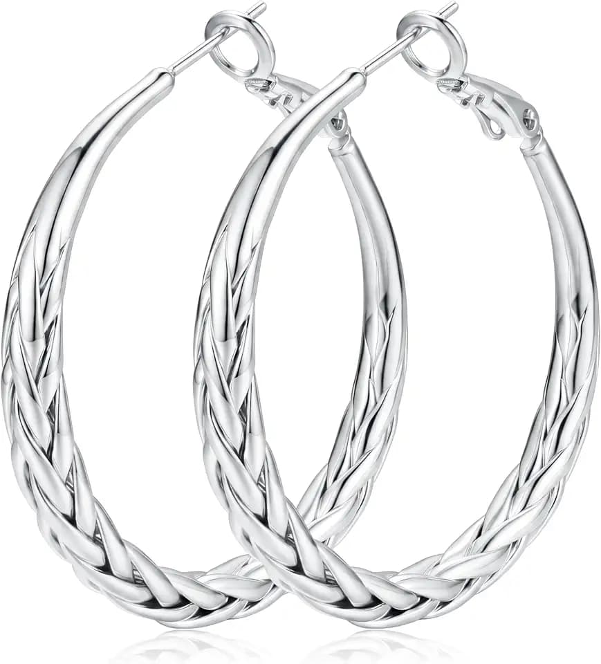 Dochais 925 Sterling Silber Creolen Gold Ohrringe Damen