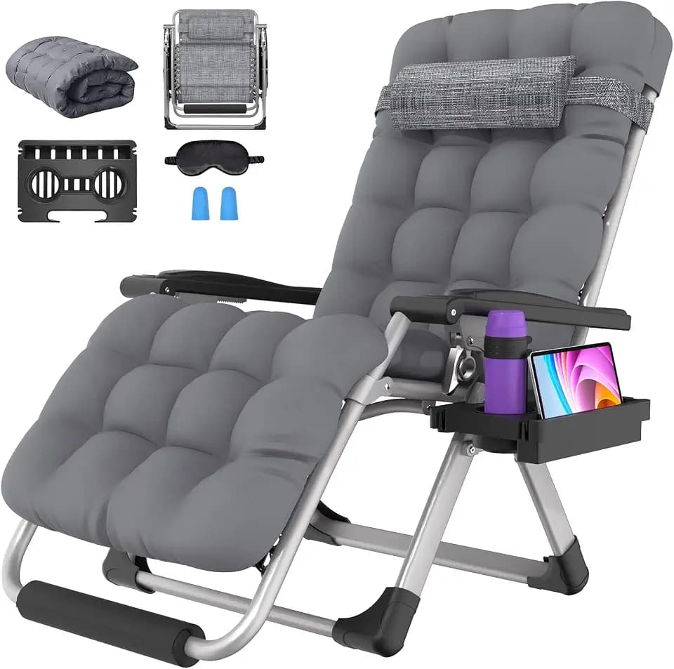 Suteck Oversized Zero Gravity Chair, 500LBS 29In XL Outdoor Recliner Chairs