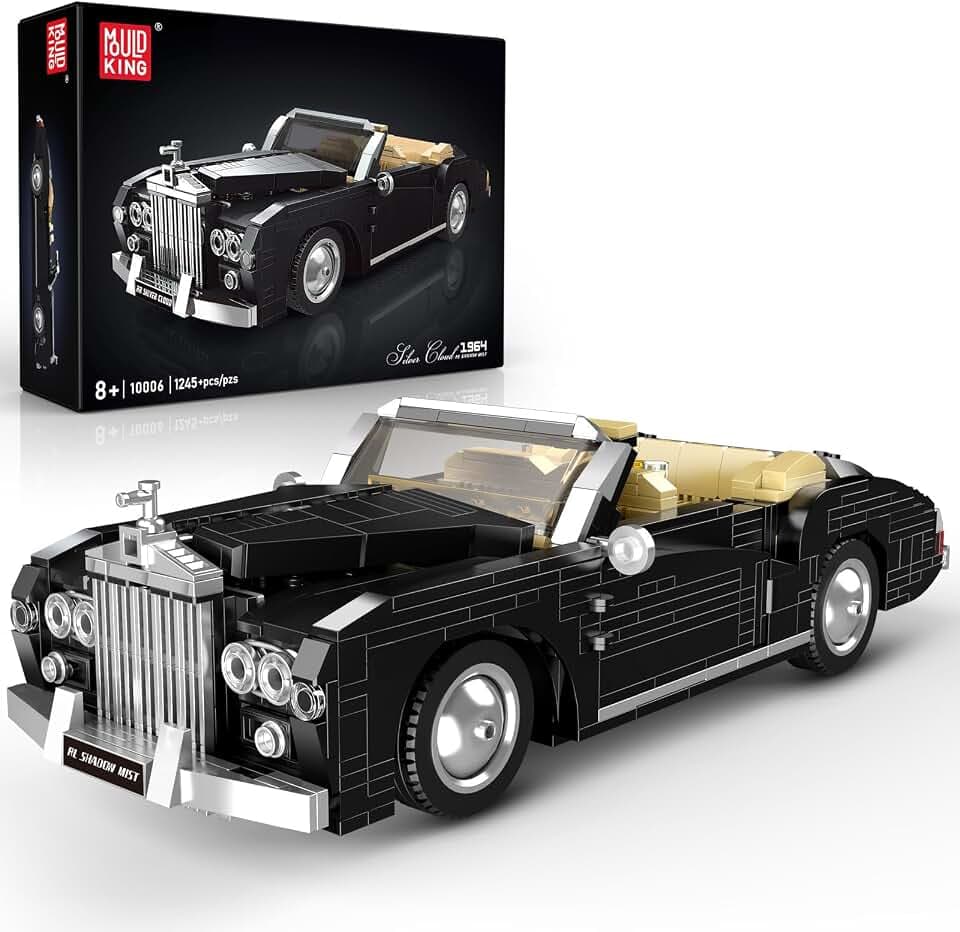 Mould King 10006 Technik Klassische Sportwagen-Bausätze, MOC Vintage Luxus-Cabrio-Modellbausteine, Geschenk für Sammler und Liebhaber von Teenagern/Erwachsenen (über 1096 Teile)