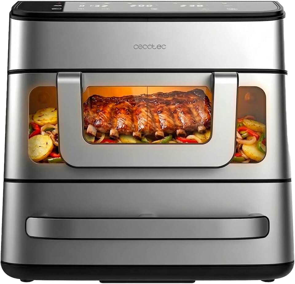 Cecotec Heißluftfritteuse und Ofen 18L Cecofry FoodCourt 18000 4Pizza+, 9L