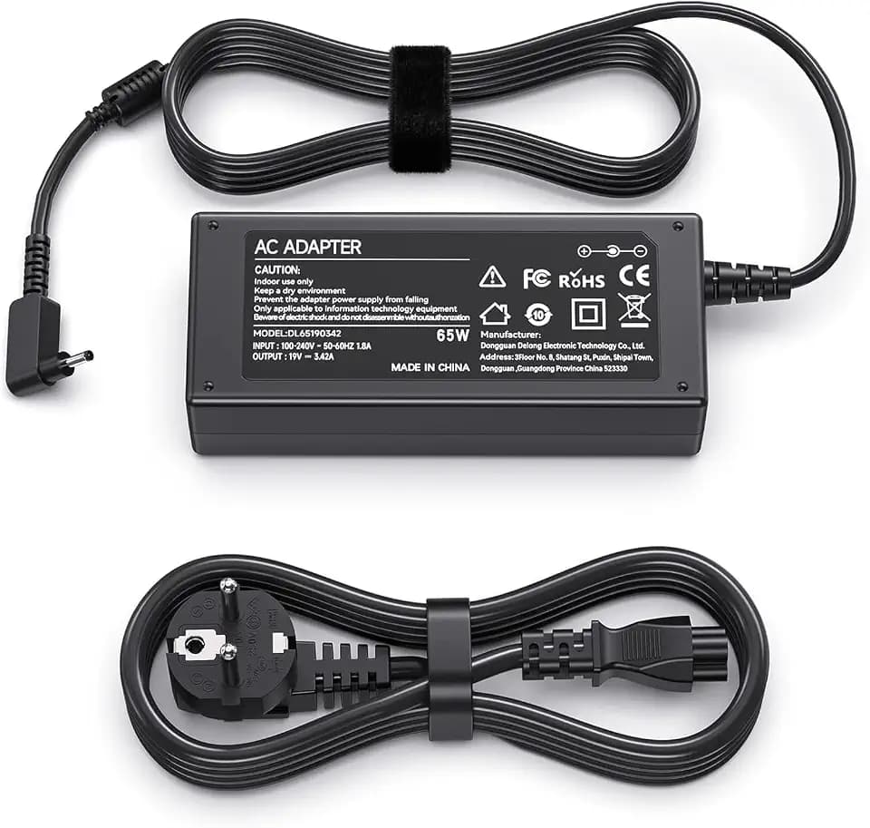 BIUBOTY 65W Laptop Ladekabel Netzteil (19V 3.42A) für Acer – Kompatibel mit Acer Aspire 3 A315 Aspire 5 A515 Swift 3 SF314 Chromebook C720 C740 CB315 Laptop Ladegerät, 3.0 x 1.1mm 65W Netzteil