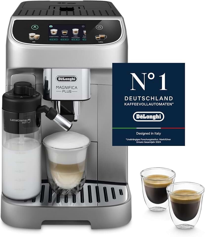 De'Longhi Magnifica Plus - Kaffeevollautomat 18 Getränke Silber Schwarz