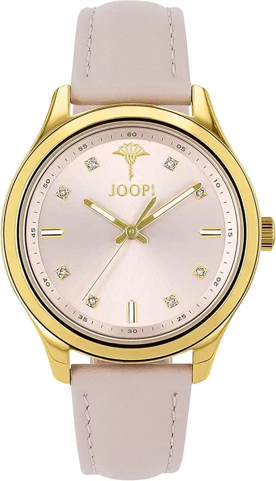 Joop! - Damen Quarz Armbanduhr - Edelstahl Gehäuse - Kalb Leder Armband - Wasserdicht 5 Bar
