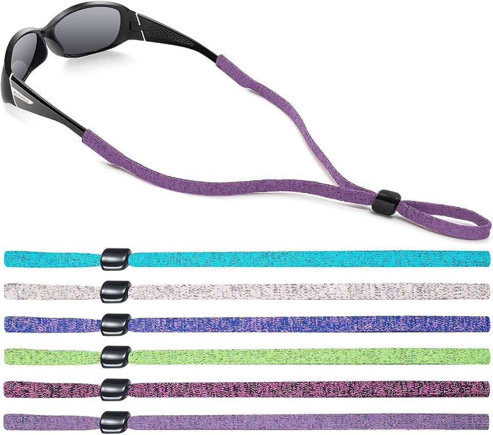 SHINKODA 6-Pack Slip-On Glasses Strap Universal Fit Cord Eyewear Retainer