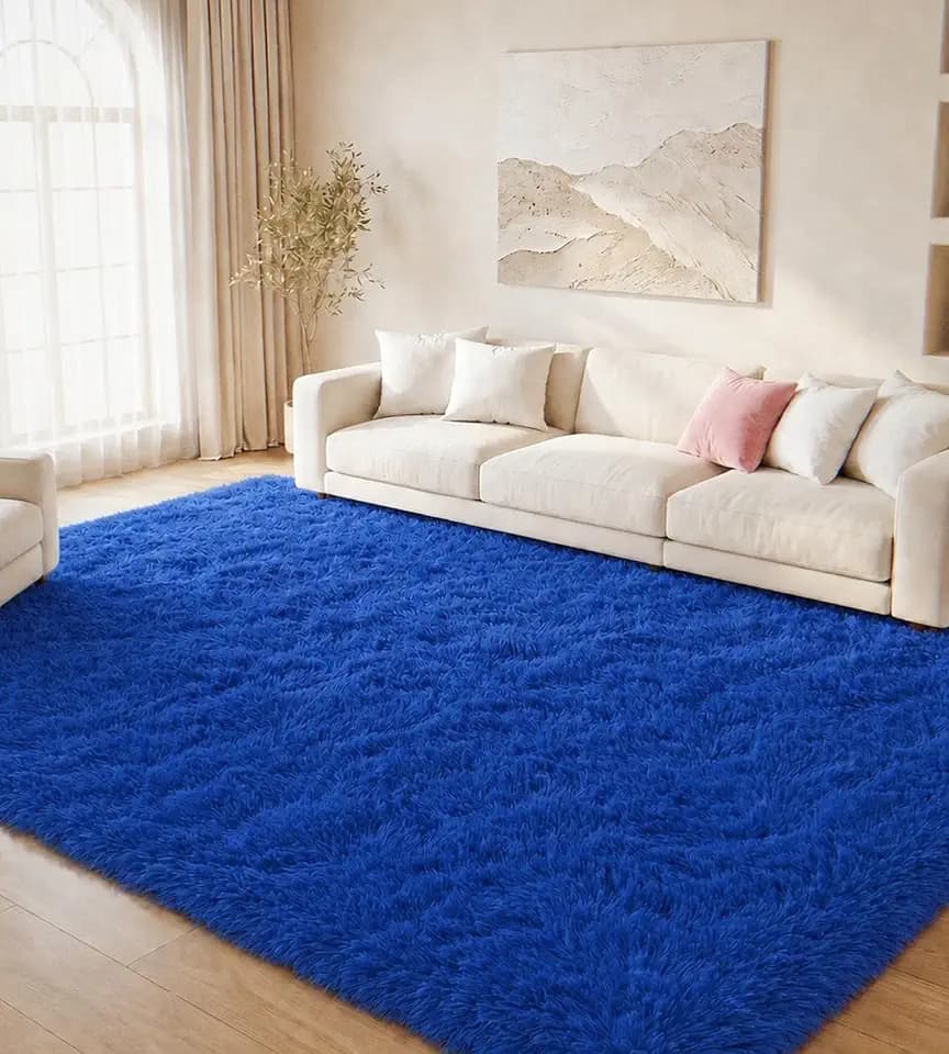 Teppich Wohnzimmer Königsblau 160x230 cm Flauschig Weich