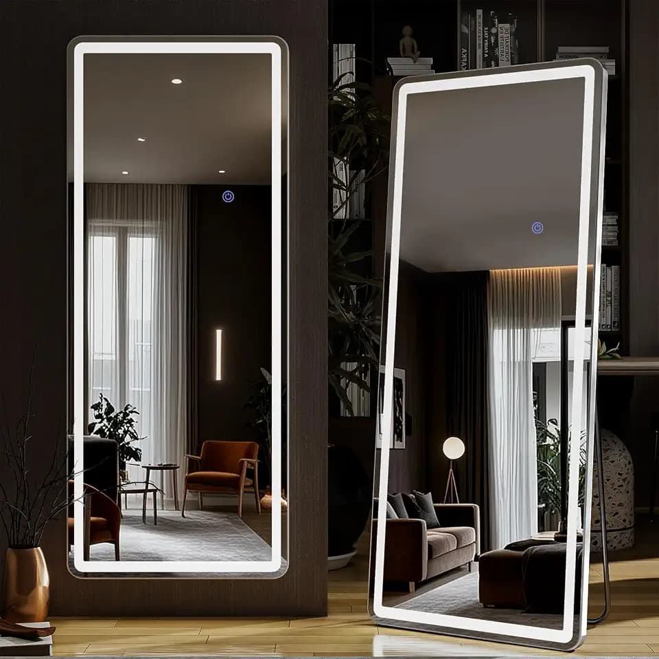 64"x21" LED Full Length Mirror, Standing Floor Body Mirror