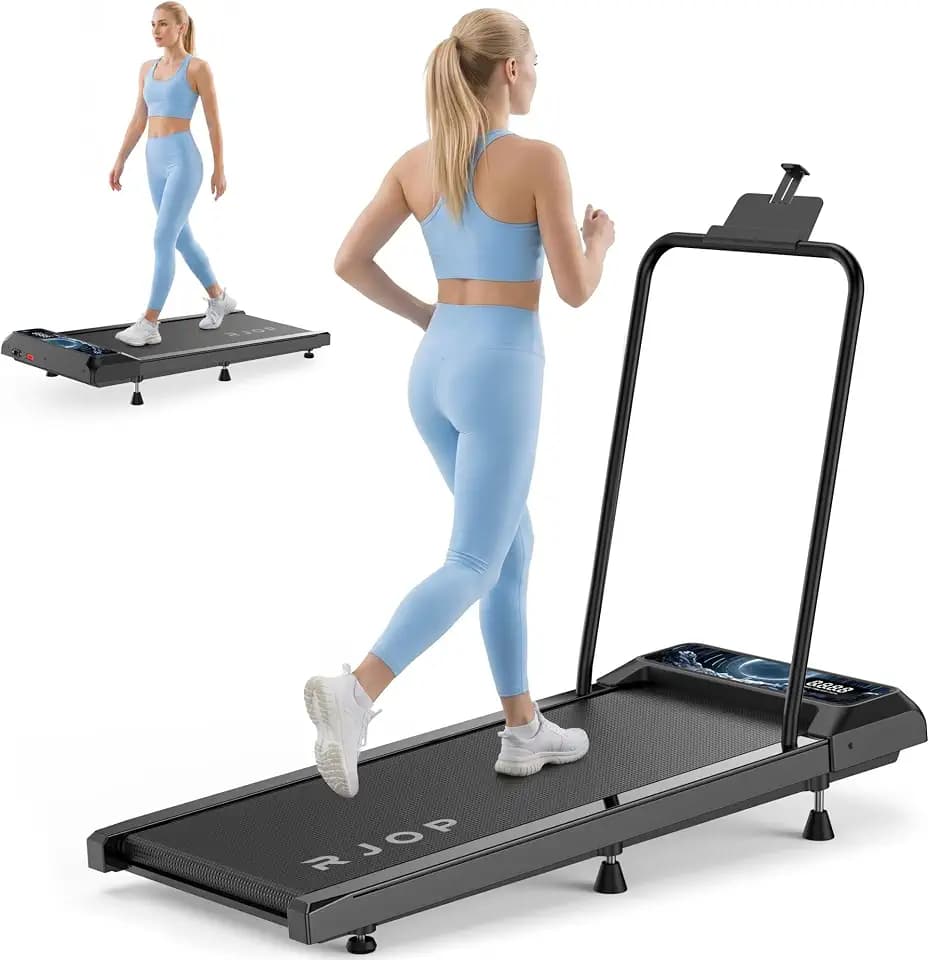 Under Desk Treadmill with Incline, Portable Walking Pad with Handlebar