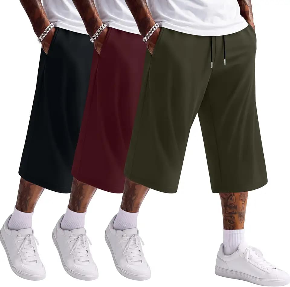 Neer 3 Pack Mens Baggy Capri Pants
