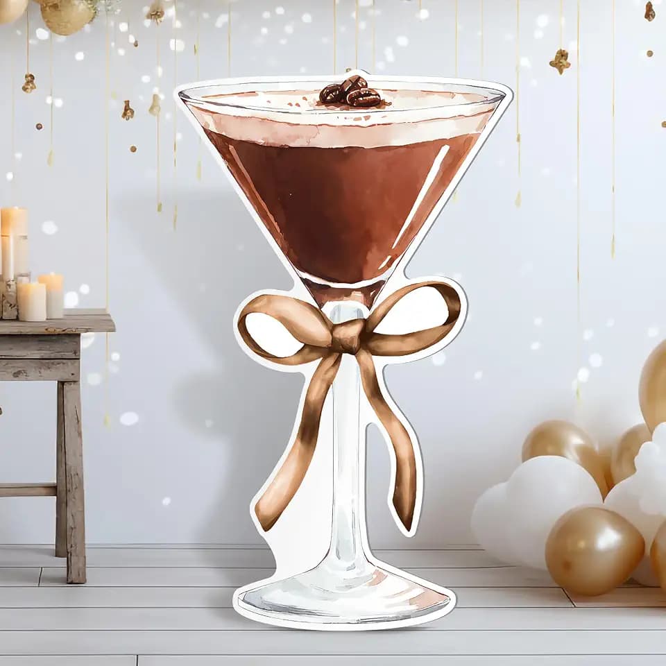 Colingmill 4ft Espresso Martini Birthday Decor Brown Cardboard Cutout