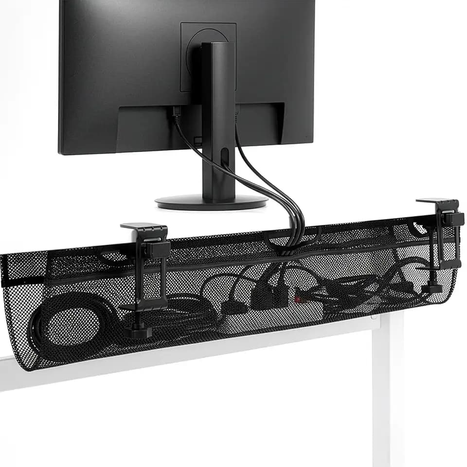 VIVO Black Clamp-on 36 in Mesh Net Cable Management Holder, DESK-AC36MH