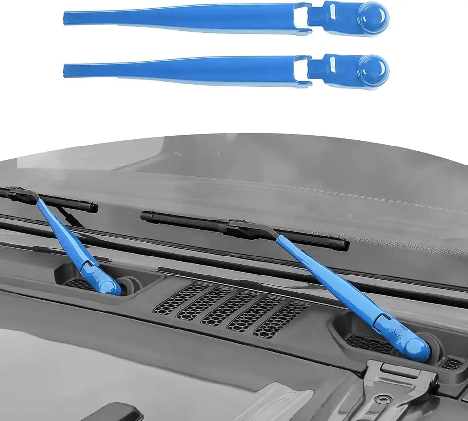 RT-TCZ for Jeep JL Windshield Wipers Arm Cover Trim Cowls for Jeep Wrangler JL Gladiator JT 2018 up Light Blue Exterior Accessories 2pcs