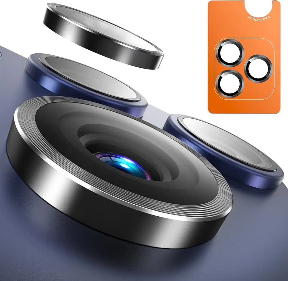 EZ-GLAZ for iPhone 17 Pro Max/17 Pro Camera Lens Protector, Black