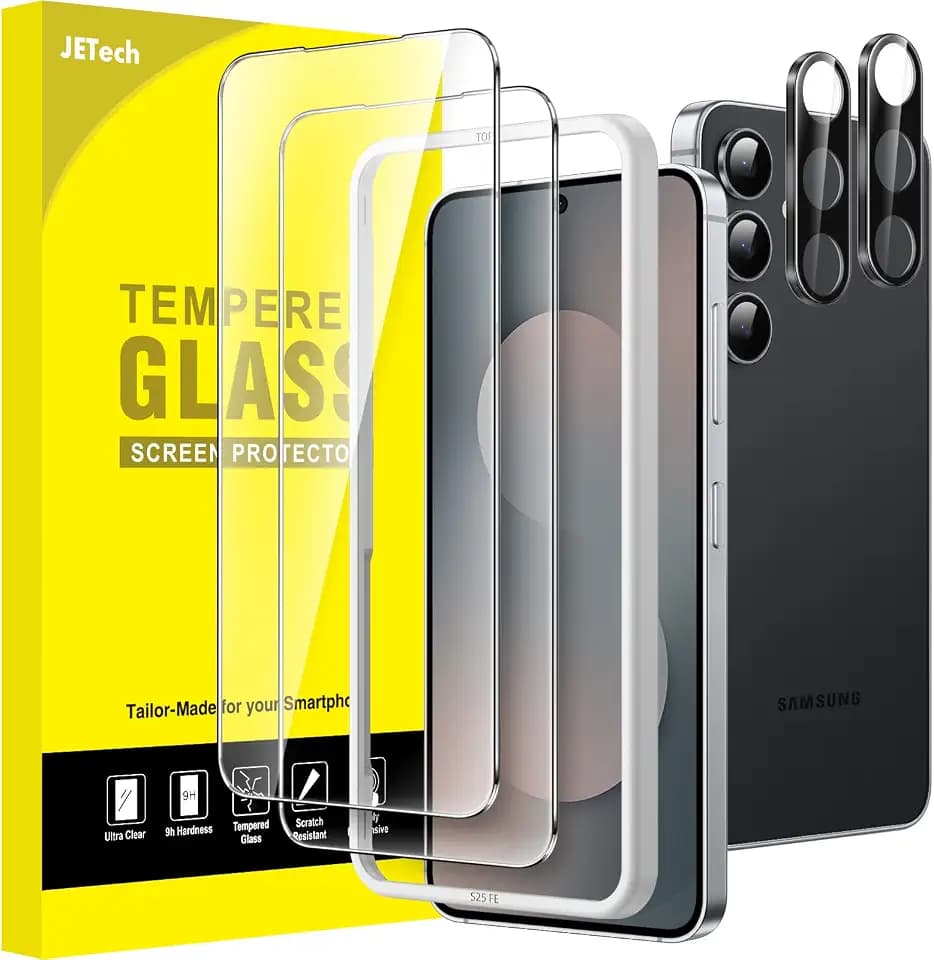 JETech Screen Protector for Samsung Galaxy S25 FE, 2+2 Pack