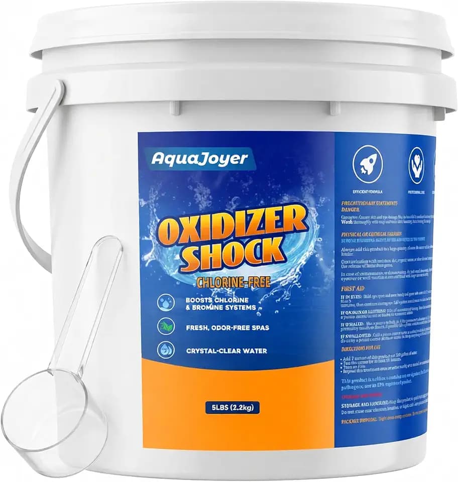 AquaJoyer Non-Chlorine Spa Shock for Hot Tub – 5 lbs, Chlorine-Free Treatment, Helps Support Bromine, Saltwater Safe, Quick Dissolving Oxidizer Oxidizing