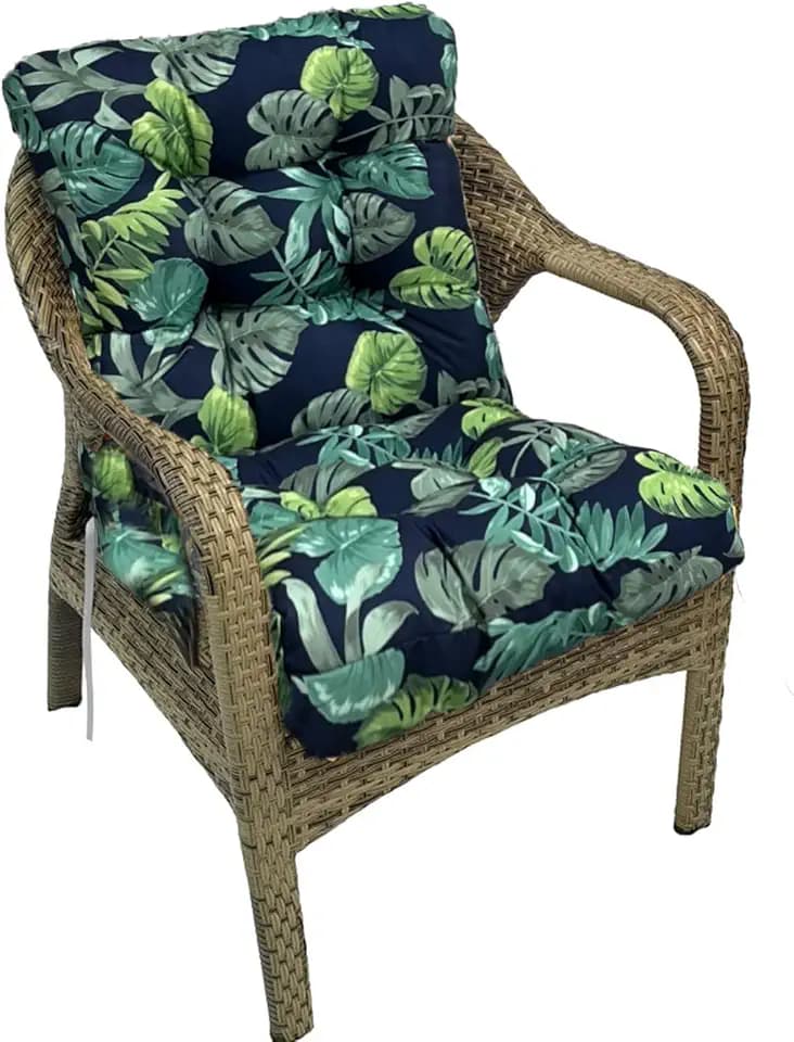 Wicker Chair Cushions for Outdoor Furniture,Floral Outdoor Chair Cushion