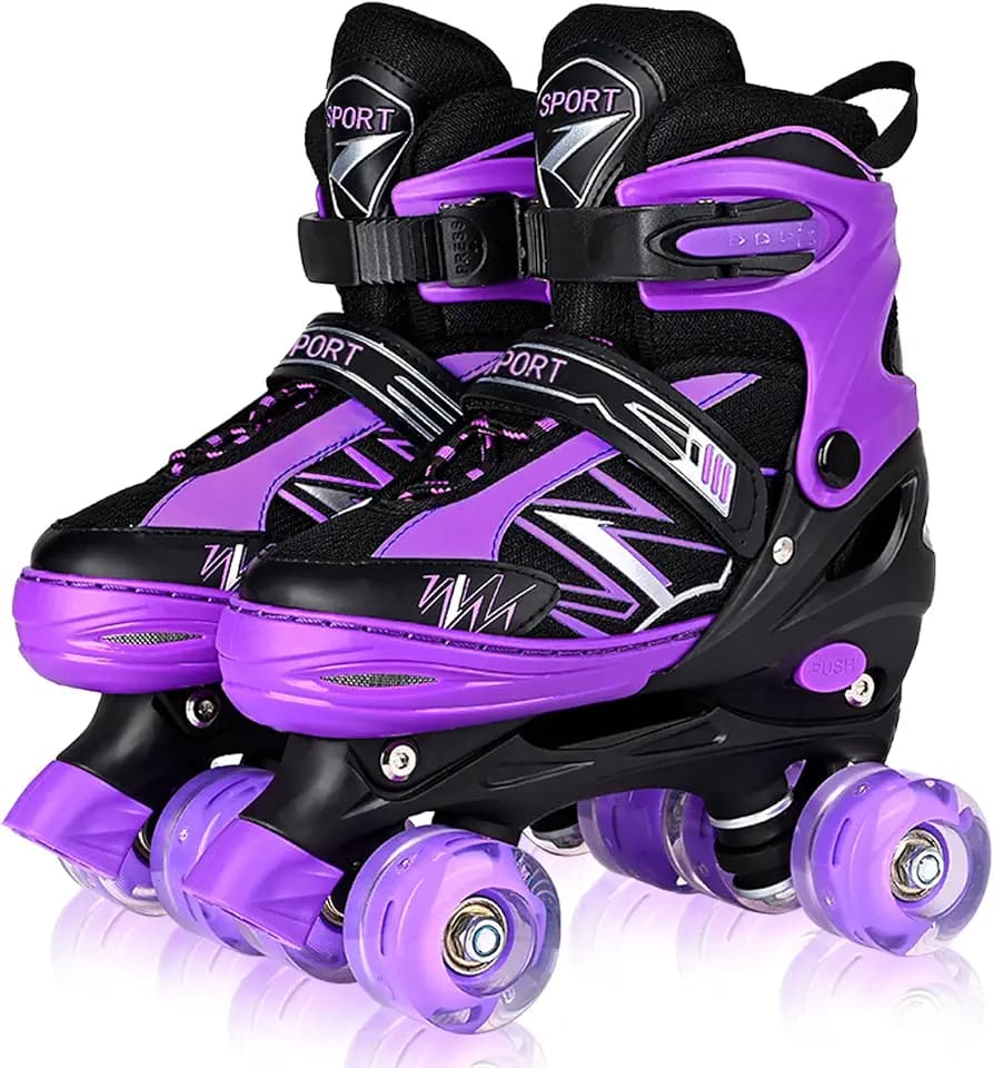 Boys Girls 4 Size Adjustable Kids Roller Skates for Beginner