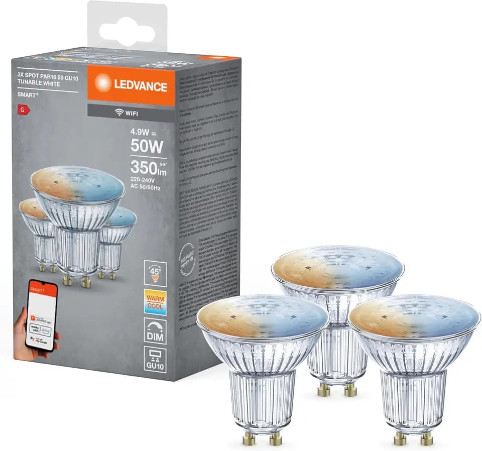 Ledvance SMARTWIFIPAR165W/827230VTWFRGU104X3LEDV Smarte LED Lampe für Home, Lichtfarbe Änderbar, 50W-Ersatz