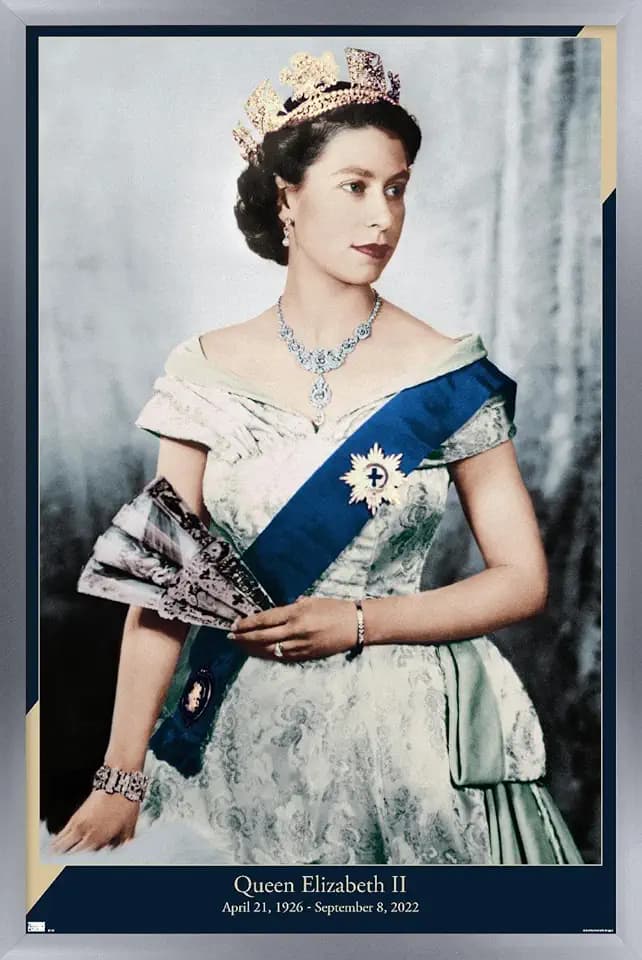 Trends International Queen Elizabeth II - Queen Wall Poster, 22.375" x 34", Silver Framed Version