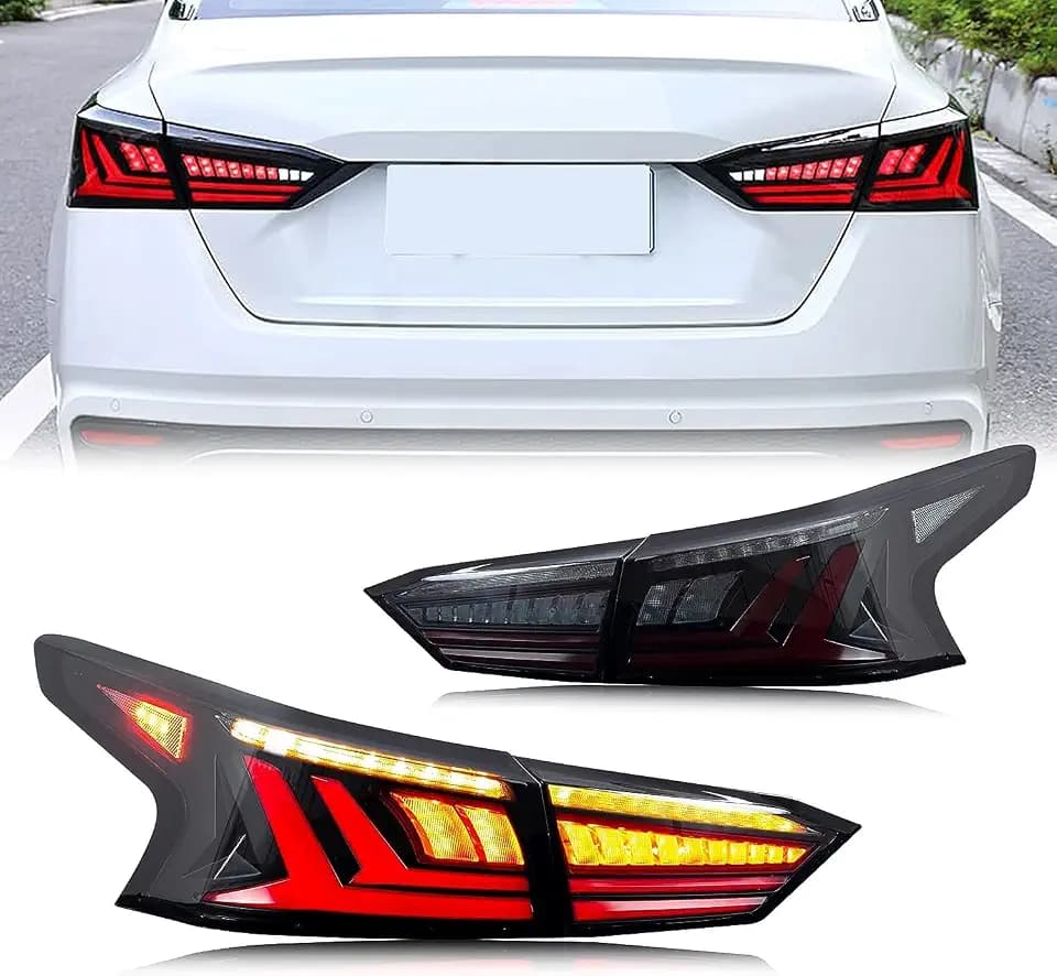 inginuity time LED Smoked Tail Lights for Nissan Altima 2019 2020 2021 2022 2023 Start-up Animation Sequential Indicator Rear Lamps Assembly Accessary