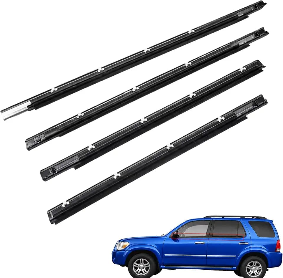 4 Pcs Weatherstrip Window Trim Compatible with Toyota Sequoia 2001-2007