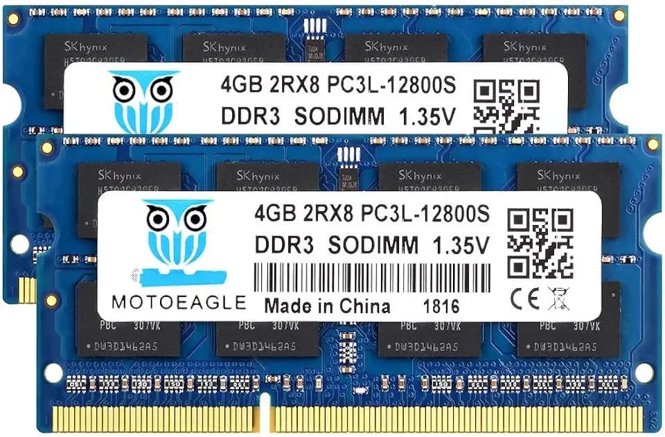 2x4GB DDR3L 1600MHZ SODIMM RAM PC3L 12800S 2Rx8 PC3 1600 DDR3 12800 204-pin 1.35V Dual Rank Laptop Memory 8GB KIT