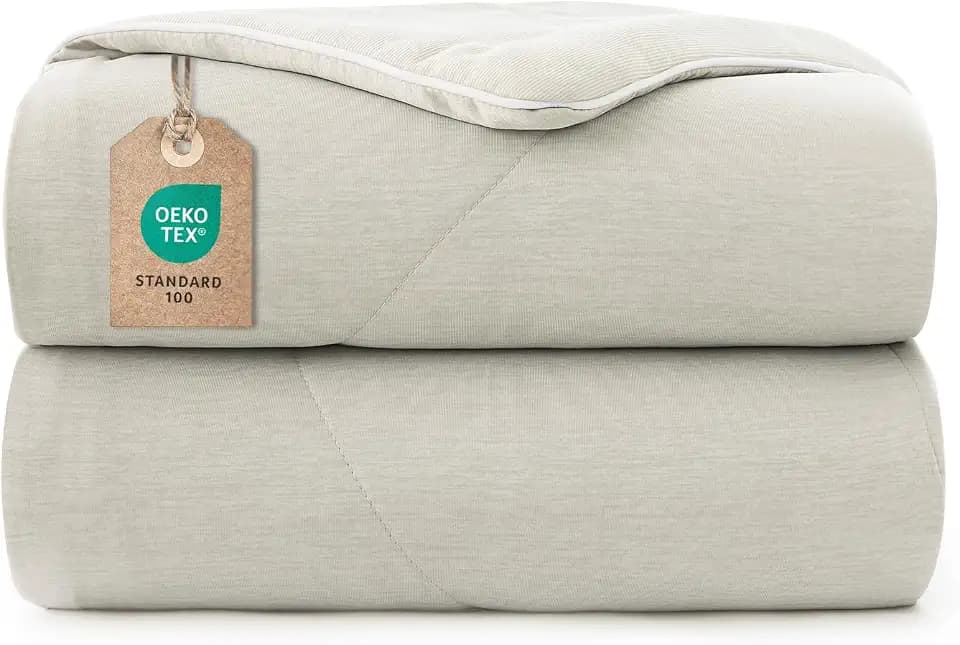 PHF Kühldecke für warme Nächte, 150x200 cm, mit Advanced Arc-Chill Kühltechnologie (Q-Max>0,4), Gesteppte doppelseitige Kühldecke, leichte Wurfdecke für Bett, Grau
