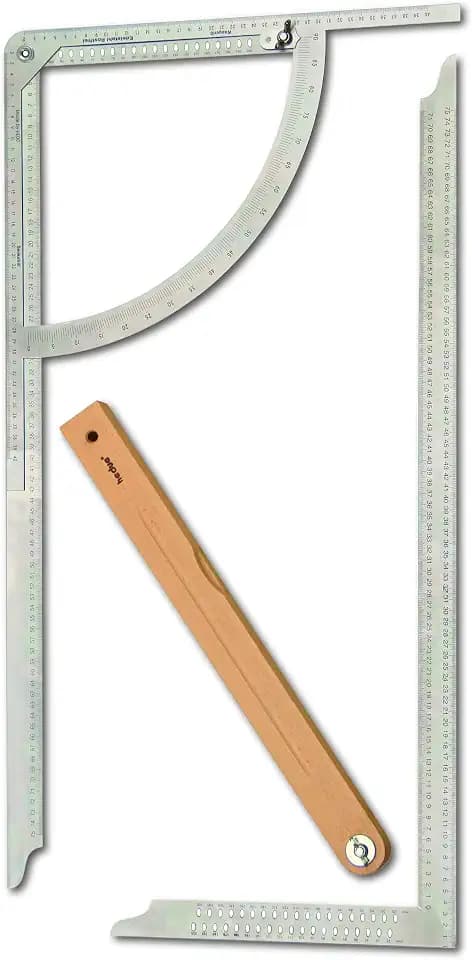 hedue Anreissgerät Alpha Set M900d - Alphawinkel & Zimmermannswinkel im Set, Alpha Winkel, Zimmererwinkel & Winkelschmiege für Zimmerer