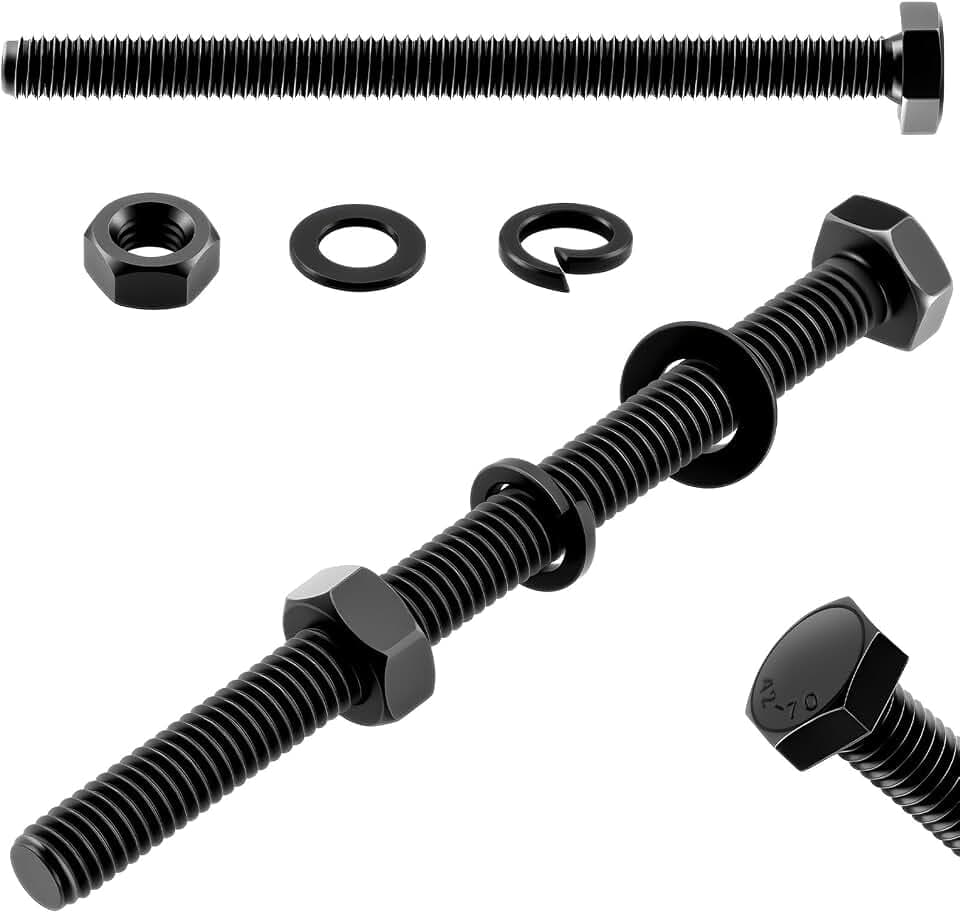 Sechskantschrauben M6x100mm Schrauben M6 Schwarz Verzinkt 40 Sets