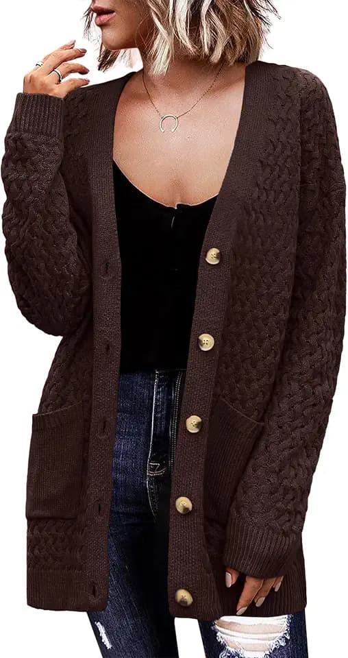 Zeagoo Cardigan Sweaters for Women Long Sleeve Fall Clothes Button Down Top