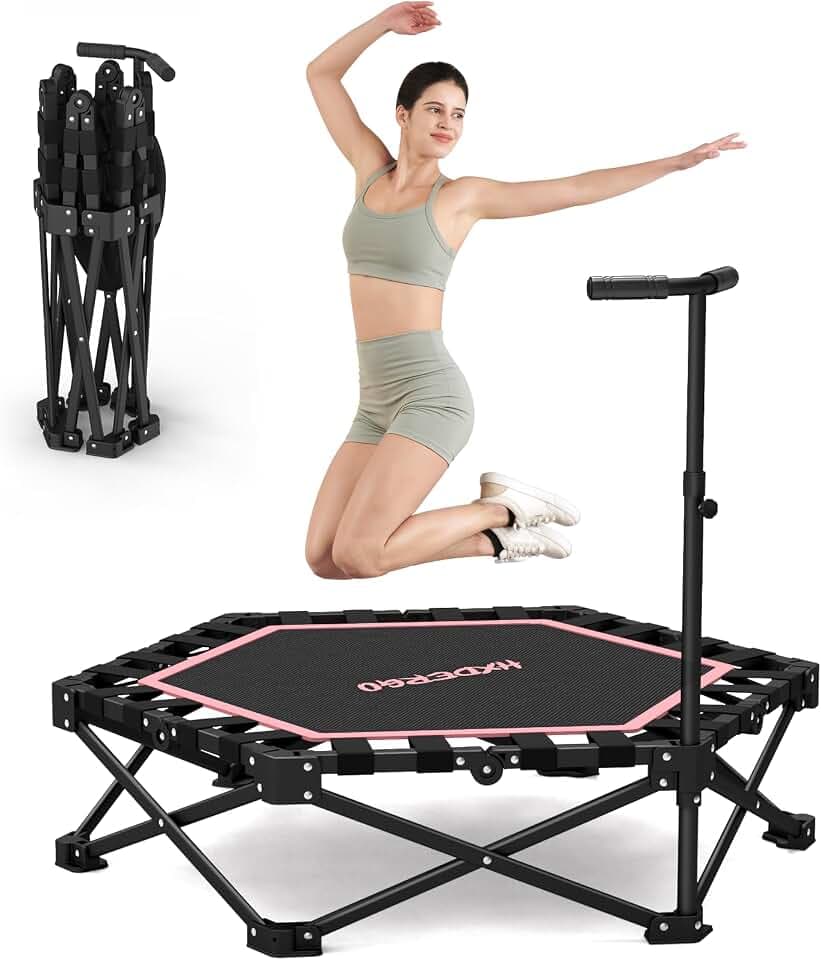 HXD-ERGO Rebounder Trampoline for Adults with Handle, 42''/48''