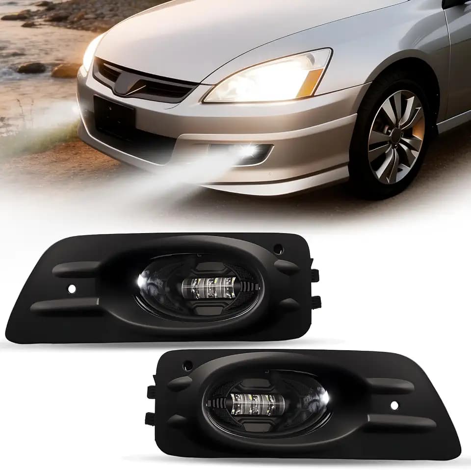 Shocklight LED Fog Lights for 2006 2007 Honda Accord Sedan 4 Door 1 Pair Of Front Bumper Driving Fog Lamps with Switch and Wiring harness