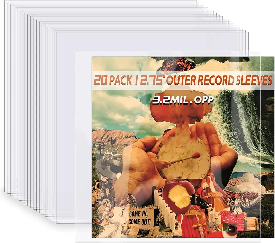 50 Clear 12" Outer Vinyl Record Sleeves for Single & Double Vinyl Records