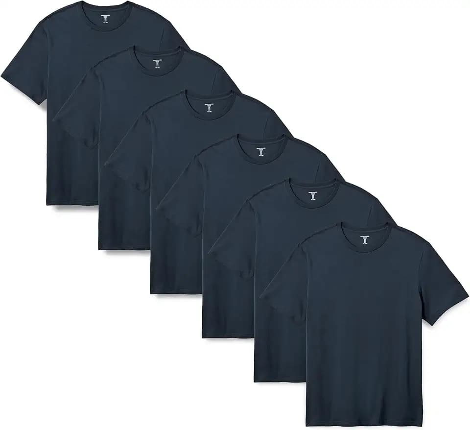 Amazon Essentials Men's Regular-Fit Short-Sleeve T-Shirt, Pack of 6
