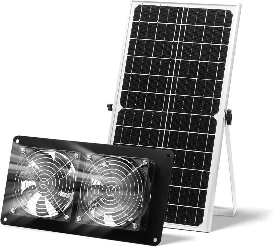 15W Solar Powered Fan，Dual Exhaust Fan