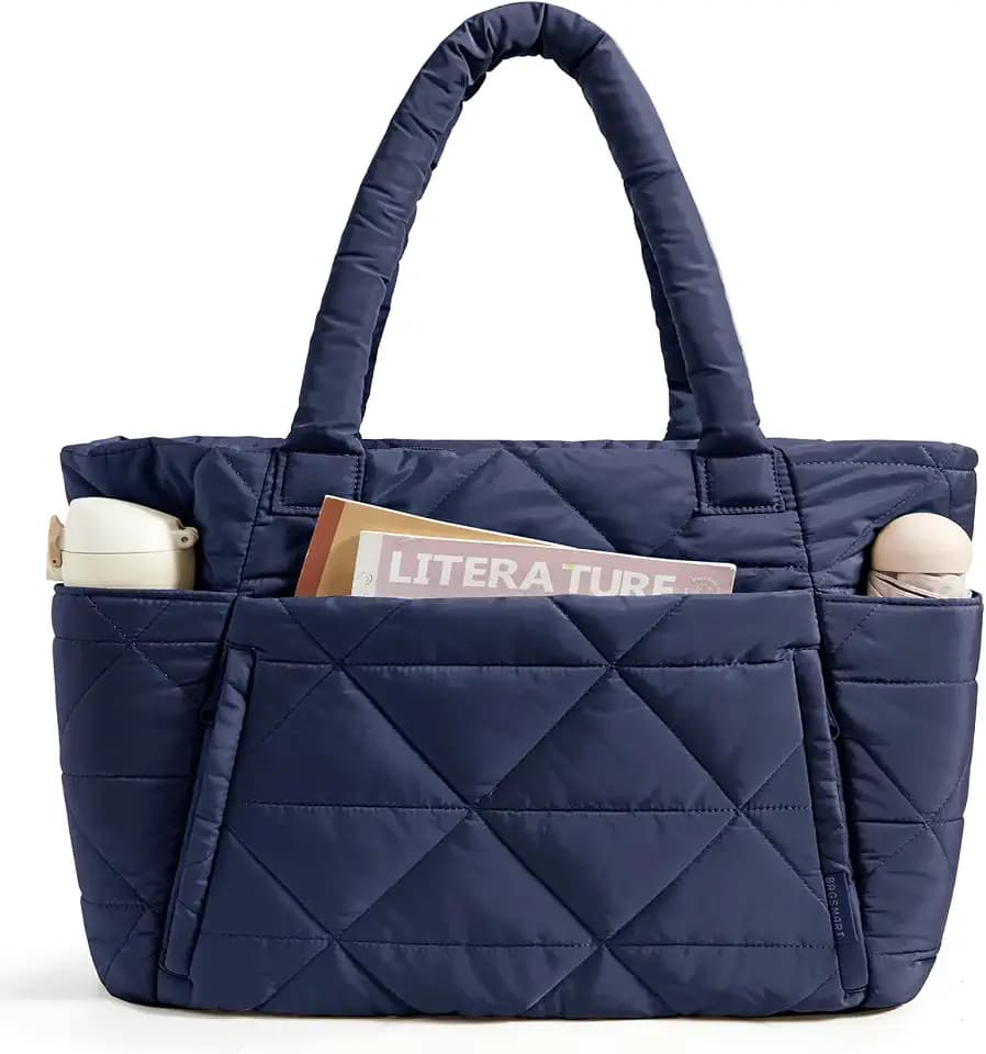 BAGSMART Tote Bag for Women, Puffer Tote Bag for Work Large Shoulder Bag