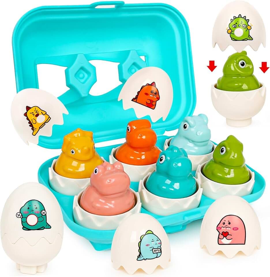 Easter Dinosaur Egg Toy Shape Sorting Game for Toddlers 1-3