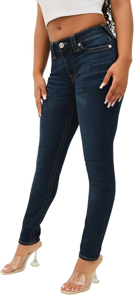 True Religion Women's Halle Mid Rise Super Skinny Jean