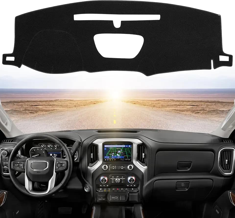 Dashboard Dash Cover Mat Carpet Compatible with 2019-2022 Chevrolet Silverado&GMC Sierra 1500/2500HD/3500HD