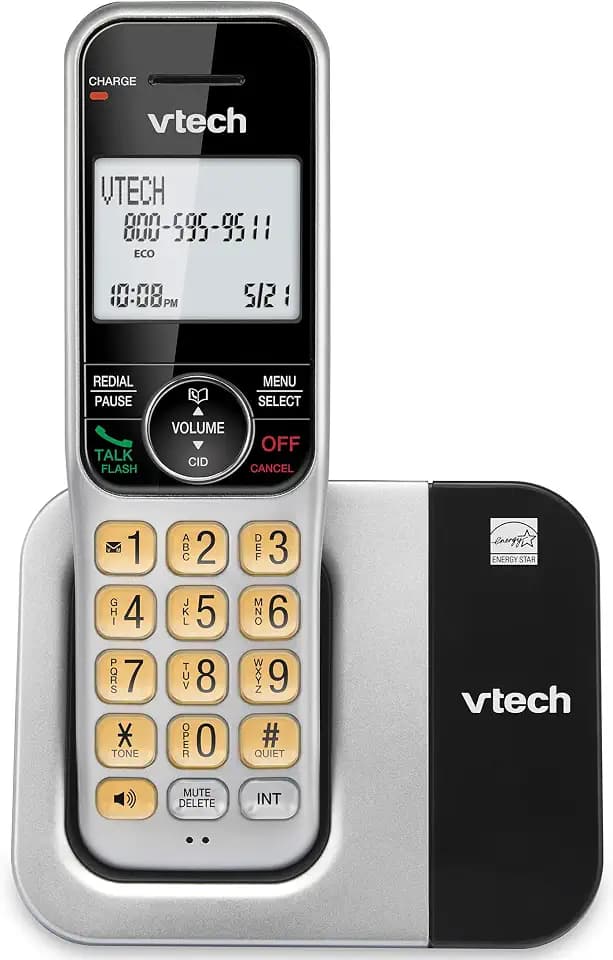 VTech Cordless Phone System for Home with Call Block, Large Display & Buttons, Backlit Screen, Full-Duplex Speakerphone, Caller ID/Call Waiting, DECT 6.0, Easy to Use, Table & Wall Mountable | CS5319