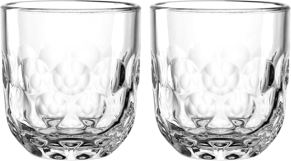 LEONARDO HOME GOCCE Kaffeeglas • 6 Stück • 6 Kaffeebecher • Cappuccinoglas für Siebträger • Spülmaschinengeeignet • Tropfenstruktur • Transparent • Klares Design • Cappuccinobecher • 220 ml • 055182