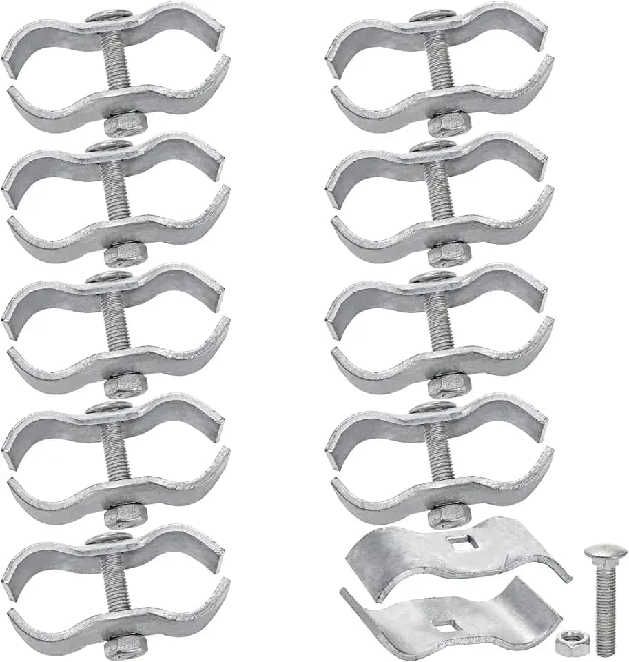 WRINGKIT 10 Pack Dog Kennel Clamps, 1-3/8" Chain Link Fence Panel Clamps