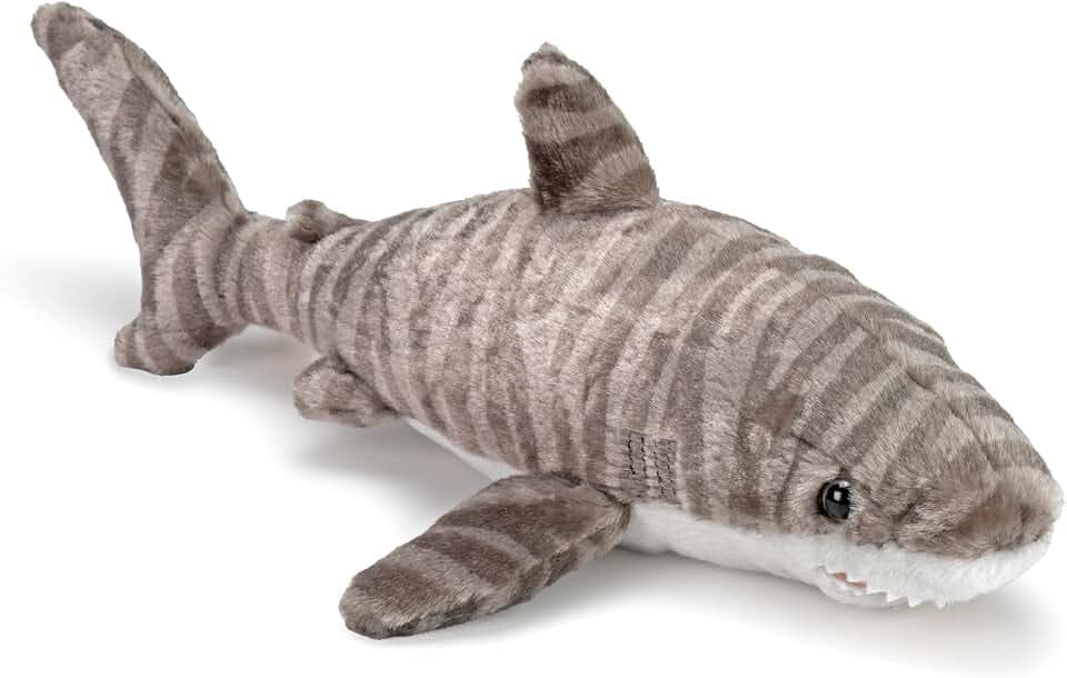 Wild Republic Tiger Shark Plush, Stuffed Animal, Plush Toy, Gifts for Kids, Cuddlekins 13 Inches