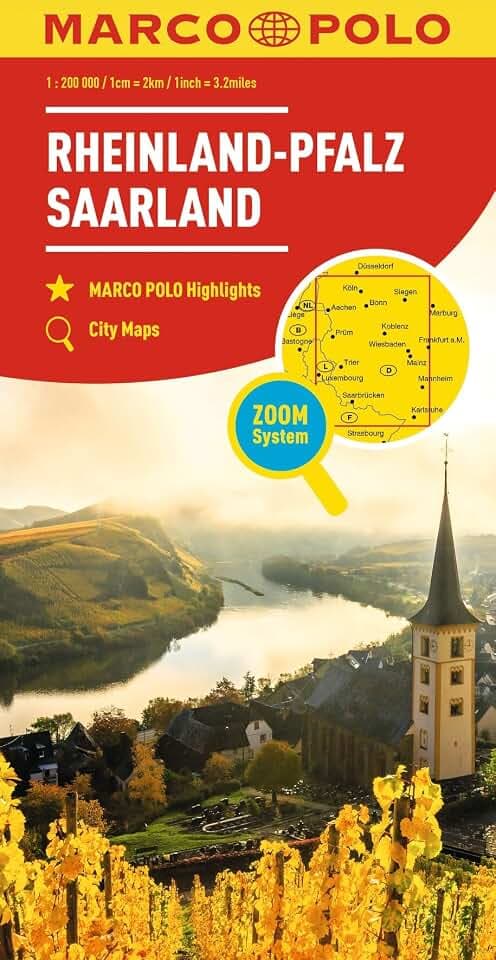 MARCO POLO Regionalkarte Deutschland 10 Rheinland-Pfalz, Saarland 1:200.000: Wegenkaart Schaal 1 : 200.000