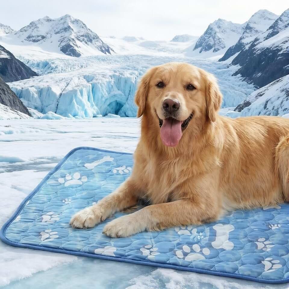 Copbopwn Hunde-Kühlmatte für kleine Hunde, selbstkühlend, 55 x 70 cm, mit Knochenkrallenmuster, kein Wasser oder Strom erforderlich, tragbar, waschbar, Kühlmatte für Kiste, Boden, Sofa und Autobett