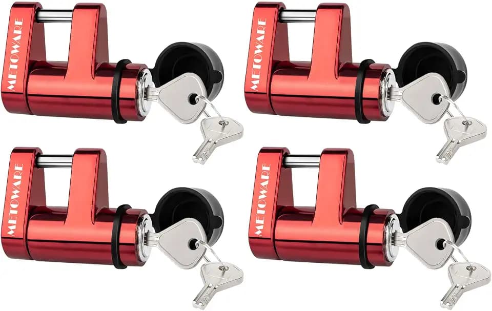 METOWARE Trailer Coupler Lock 1/4" Dia 3/4" Span Fits Latch Coupler, 4 Pack